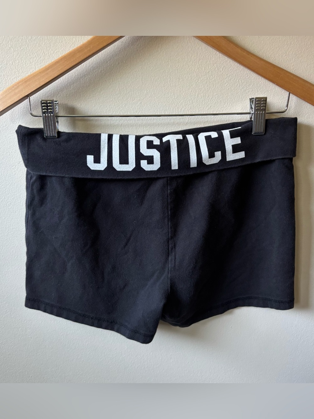Justice Black Foldover Athletic Shorts